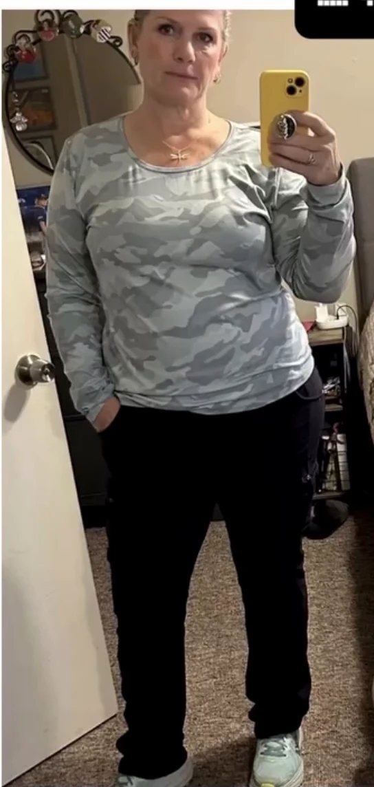 Ally in March 2024, front-facing mirror photograph